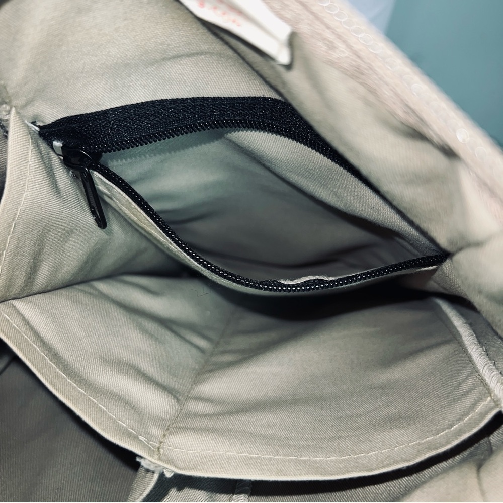 I Bags Handmade in USA Black & Tan Canvas Shoulder Bag Organized Compartments - Picture 7 of 9